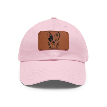 Australian Cattle Dog Dad Hat – Unisex Leather Patch Adjustable Cap
