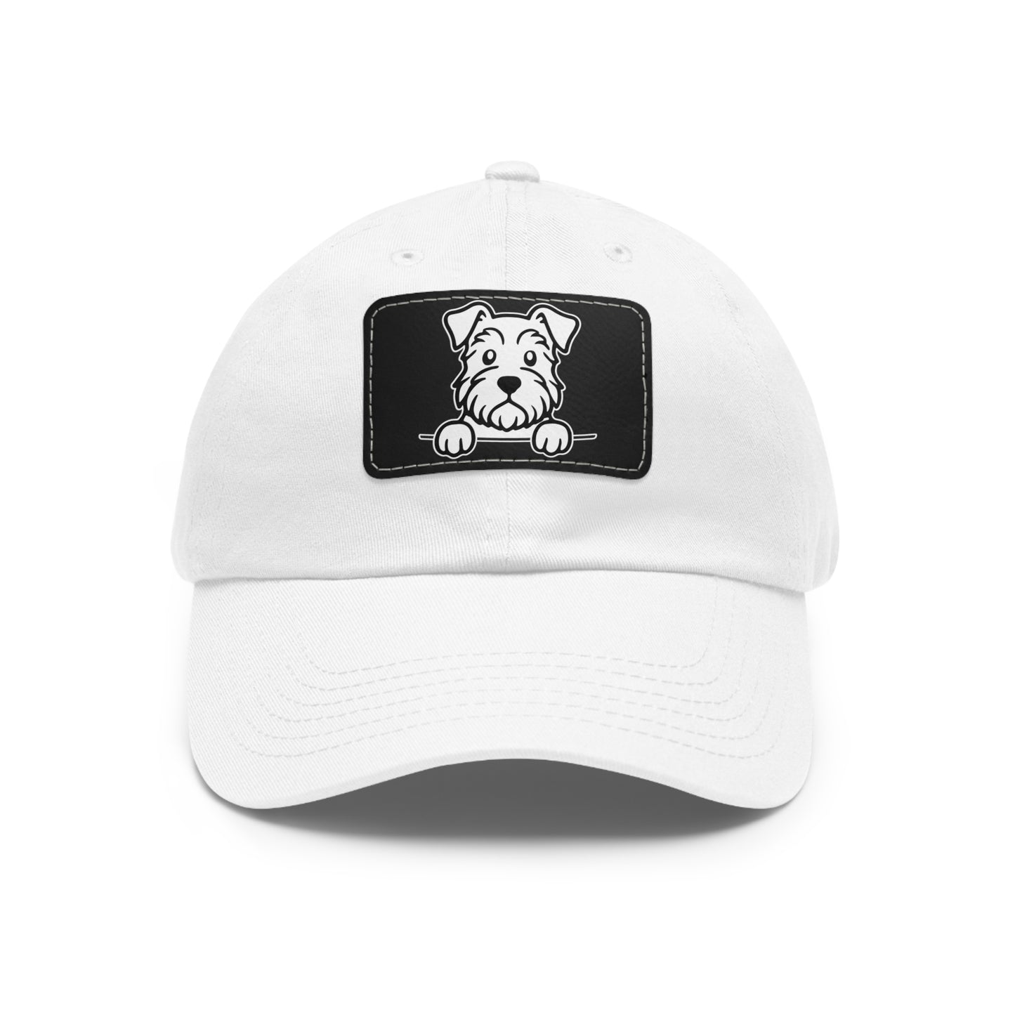 Schnauzer Dad Hat – Unisex Leather Patch Adjustable Cap