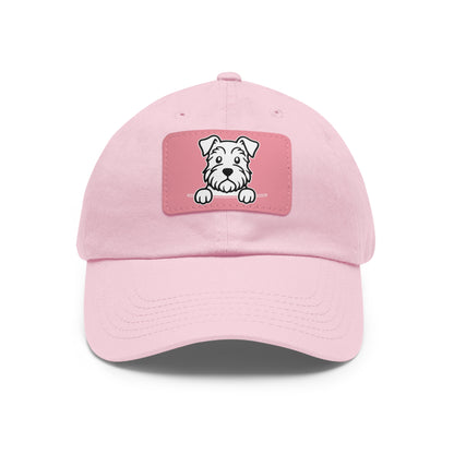 Schnauzer Dad Hat – Unisex Leather Patch Adjustable Cap