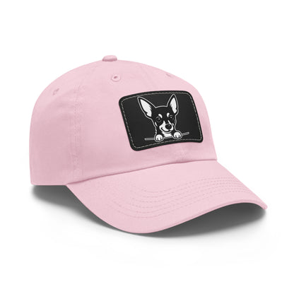 Miniature Pinscher Dad Hat – Unisex Leather Patch Adjustable Cap