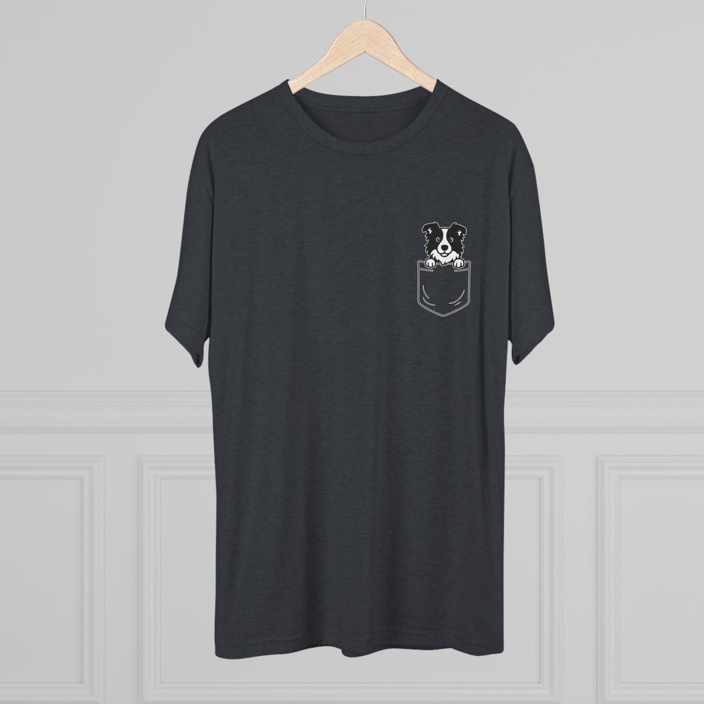 Border Collie Pocket-Print Tri-blend Tee