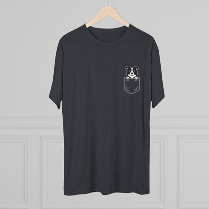 Border Collie Pocket-Print Tri-blend Tee