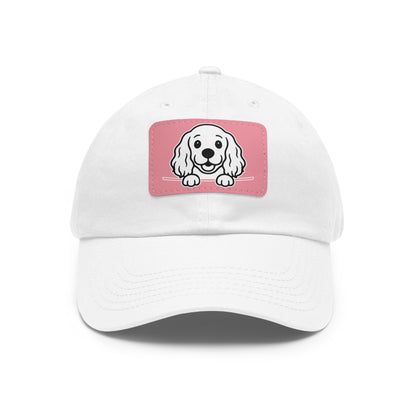 Cocker Spaniel Dad Hat – Unisex Leather Patch Adjustable Cap