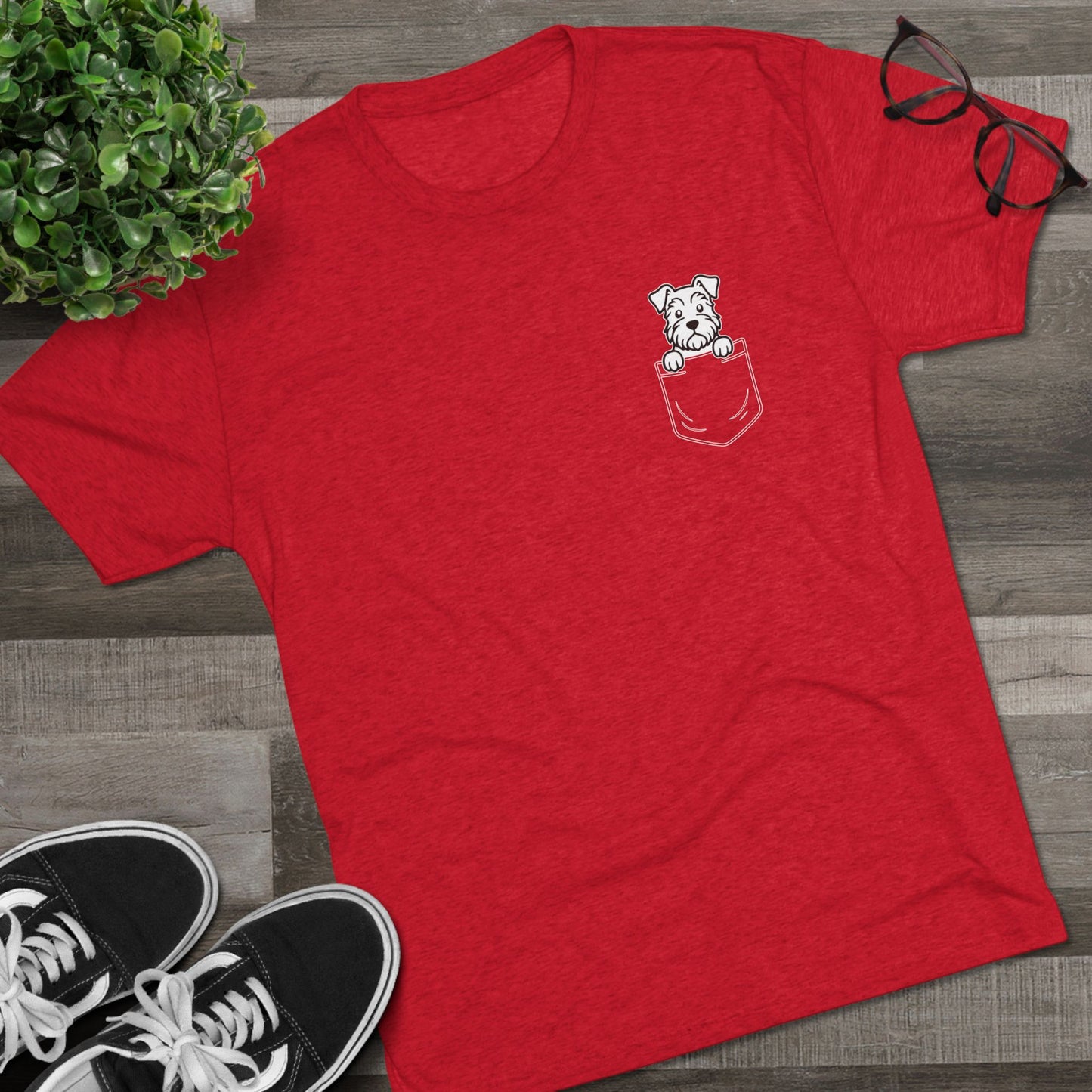 Schnauzer Pocket-Print Tri-blend Tee