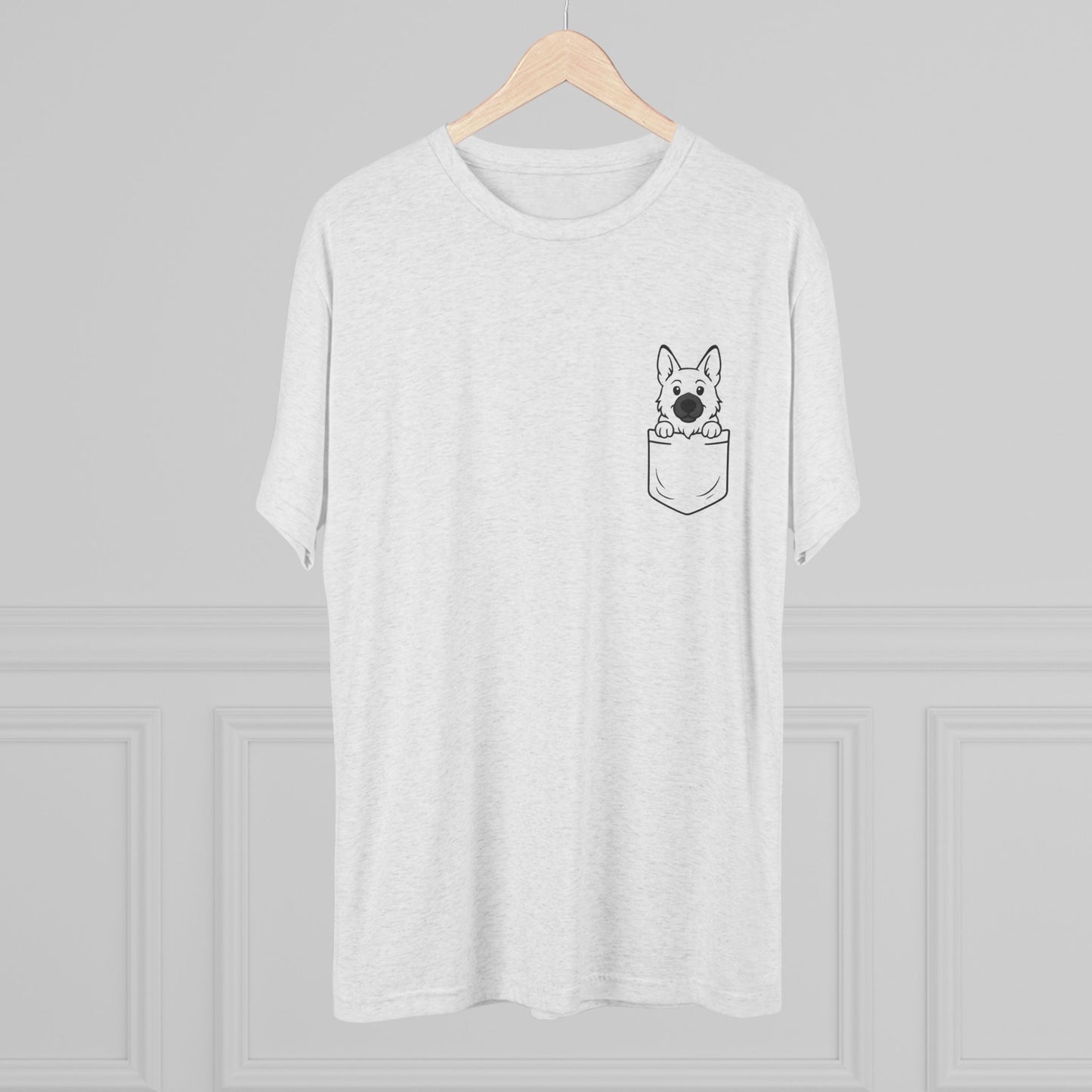 German Shepherd Pocket-Print Tri-blend Tee