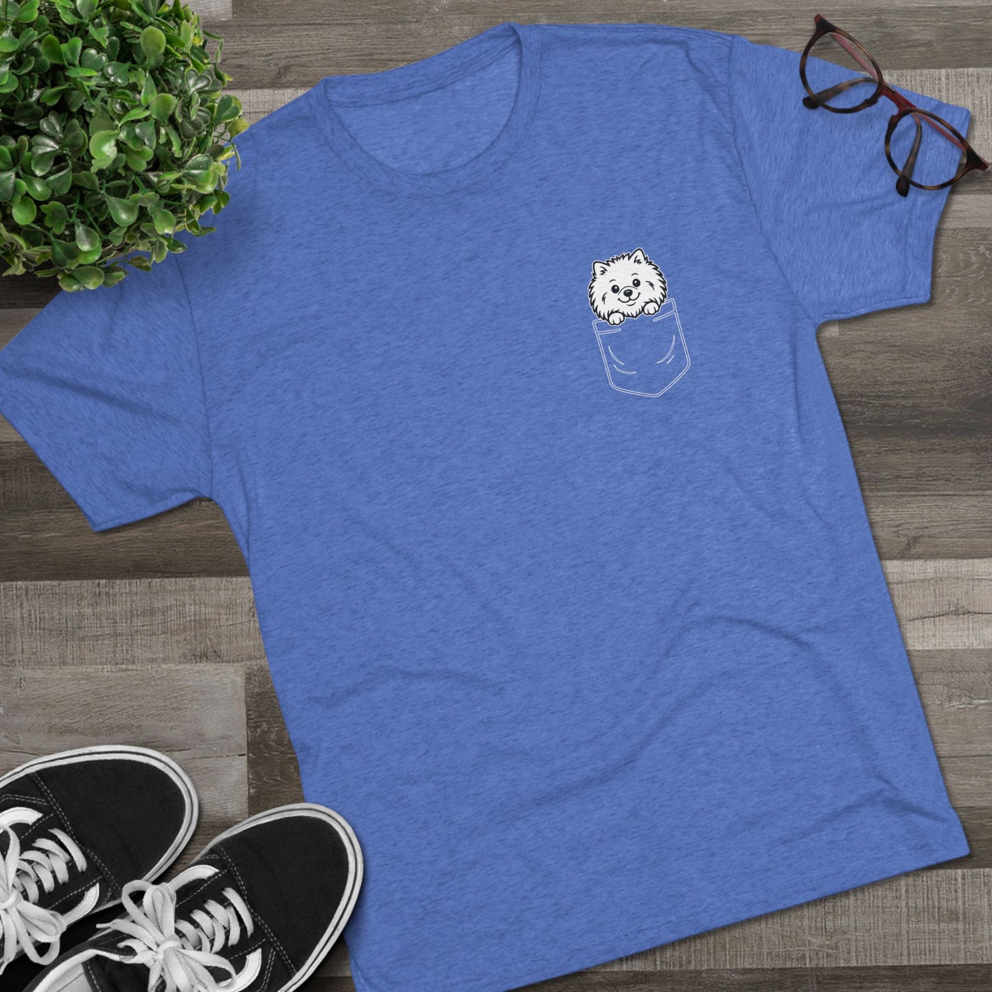 Pomeranian Pocket-Print Tri-blend Tee