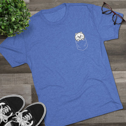 Pomeranian Pocket-Print Tri-blend Tee