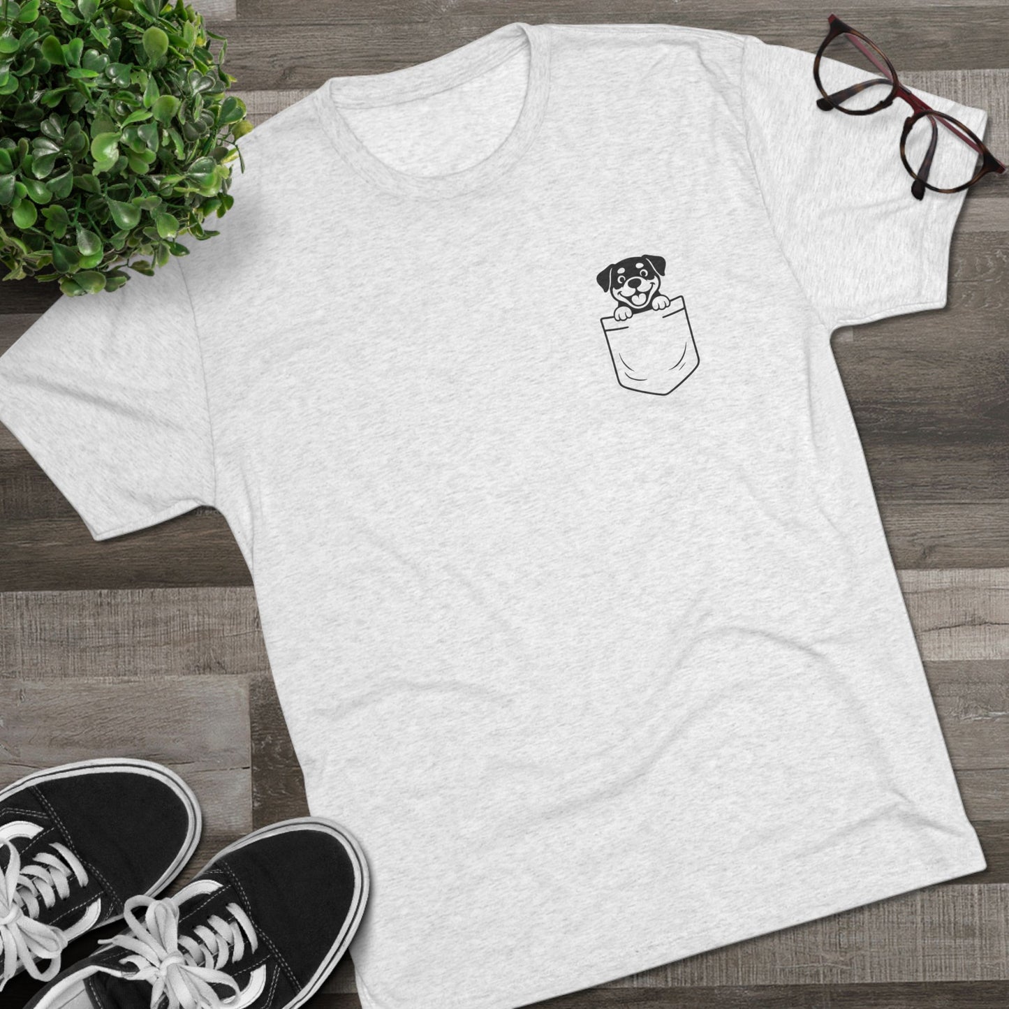 Rottweiler Pocket-Print Tri-blend Tee