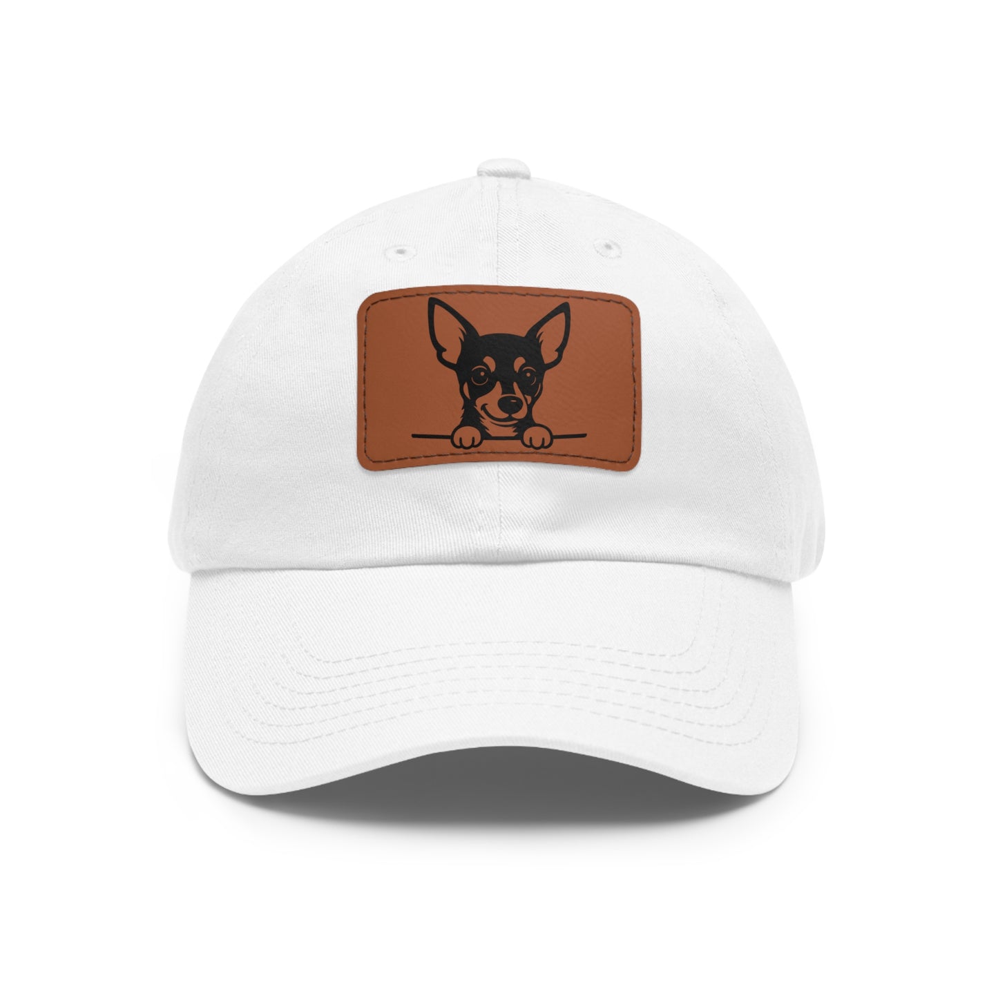 Miniature Pinscher Dad Hat – Unisex Leather Patch Adjustable Cap
