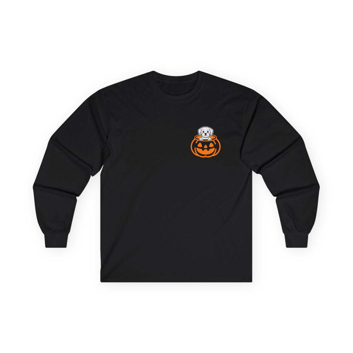 Halloween Pumpkin Pup - Maltese - Long Sleeve Tee