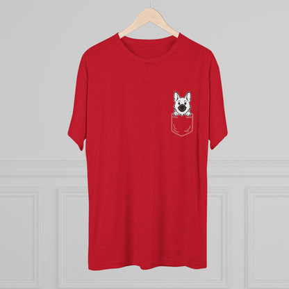 German Shepherd Pocket-Print Tri-blend Tee