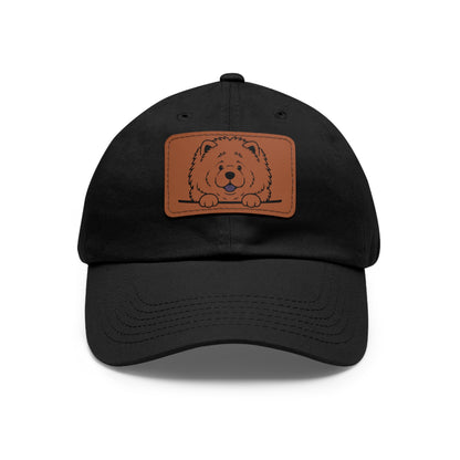 Chow Chow Dad Hat – Unisex Leather Patch Adjustable Cap