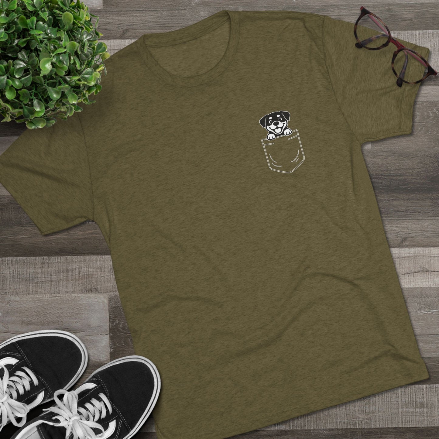 Rottweiler Pocket-Print Tri-blend Tee