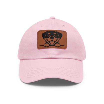 Rottweiler Dad Hat – Unisex Leather Patch Adjustable Cap