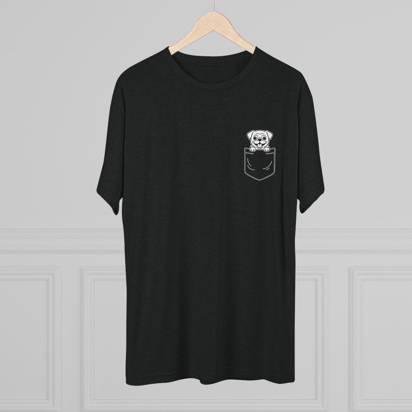 Pug Pocket-Print Tri-blend Tee