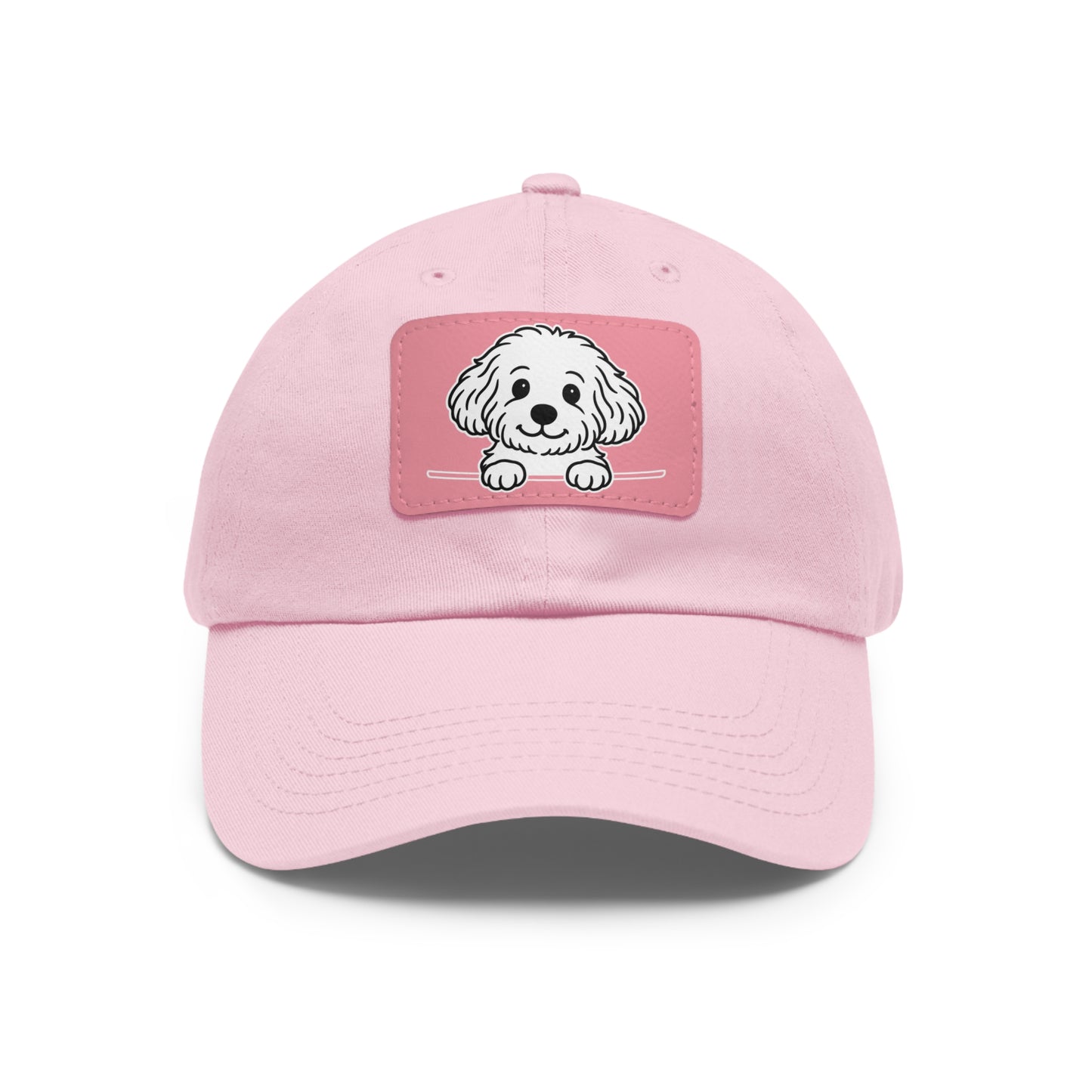 Maltipoo Dad Hat – Unisex Leather Patch Adjustable Cap