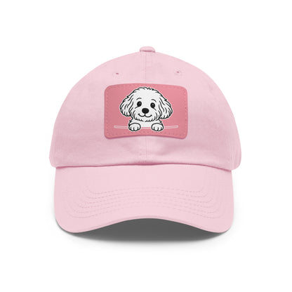 Maltipoo Dad Hat – Unisex Leather Patch Adjustable Cap