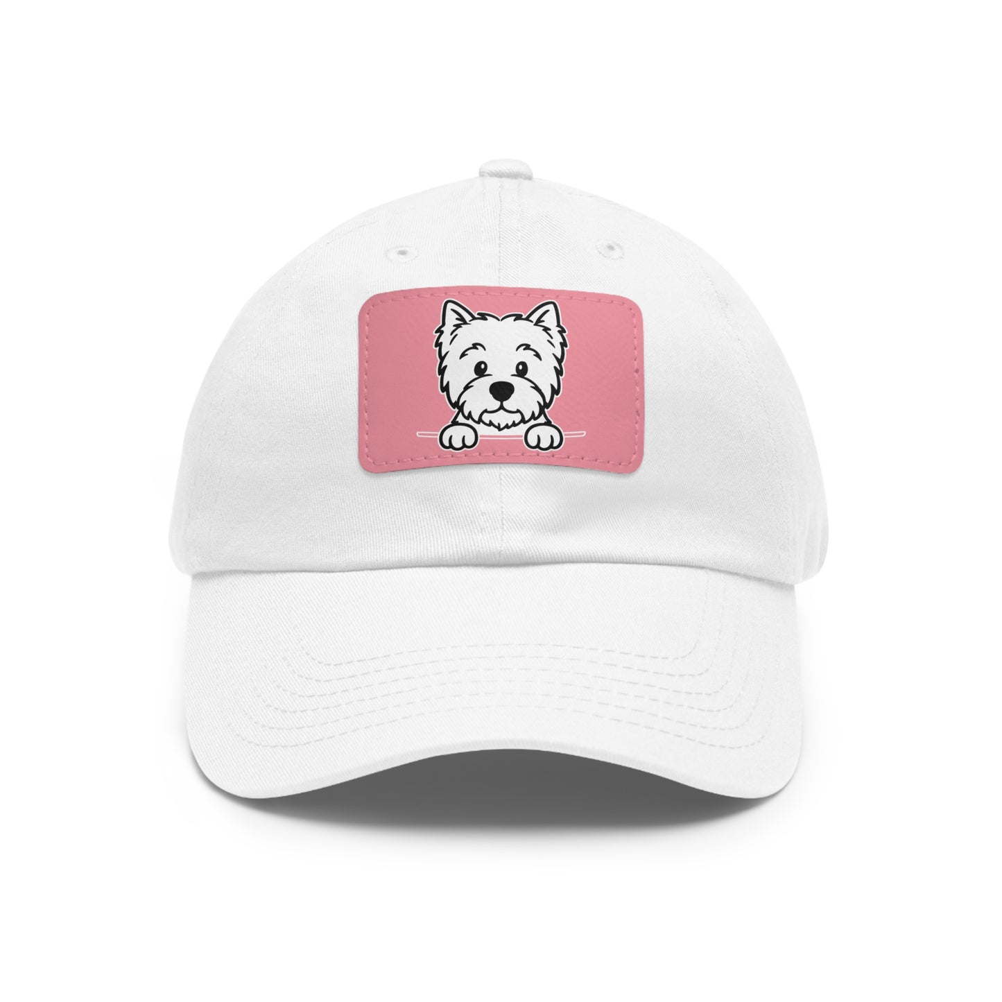 West Highland Terrier (Westie) Dad Hat – Unisex Leather Patch Adjustable Cap