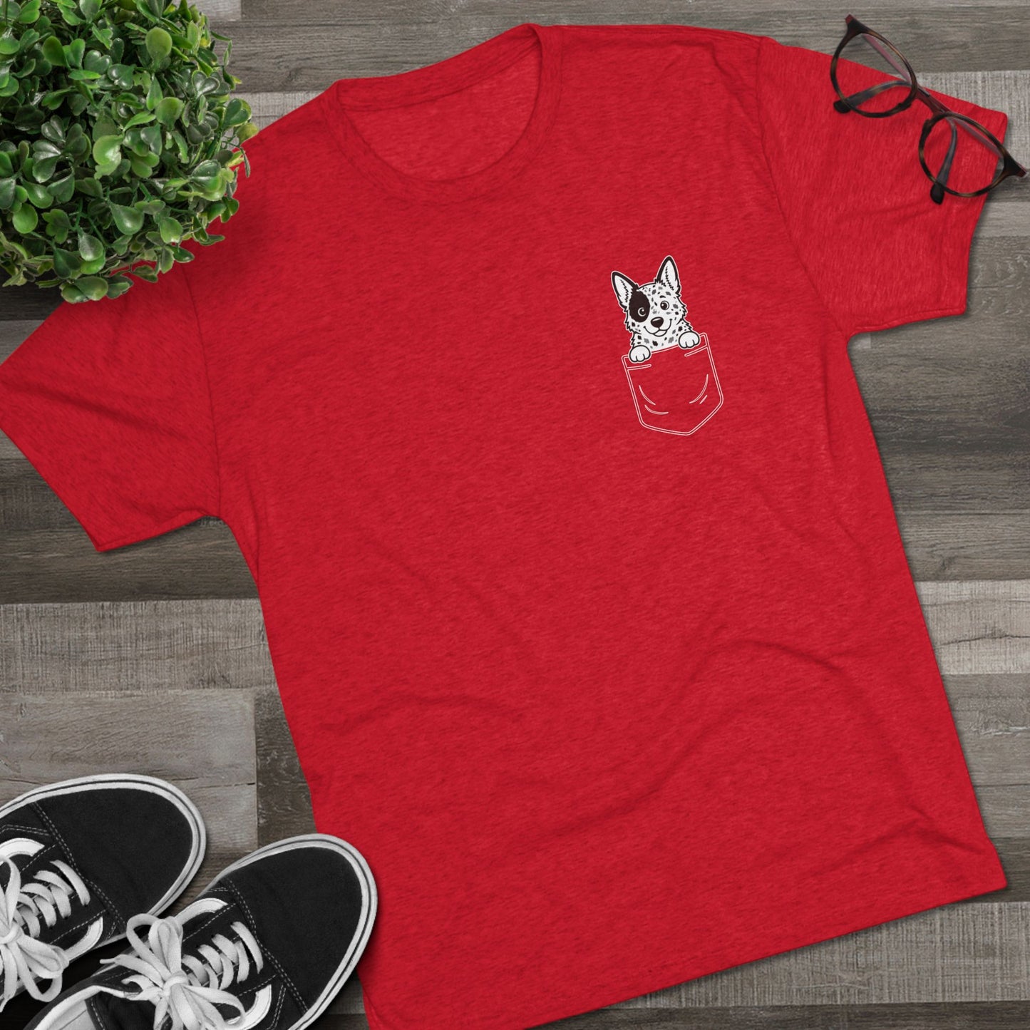 Australian Cattle Dog Pocket-Print Tri-blend Tee