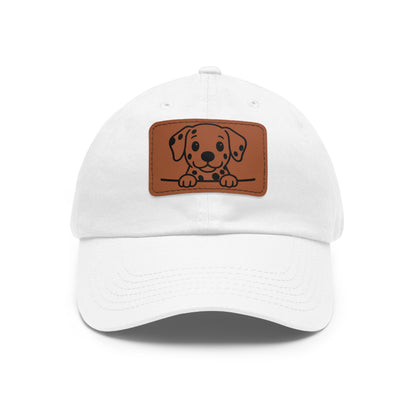 Dalmatian Dad Hat – Unisex Leather Patch Adjustable Cap
