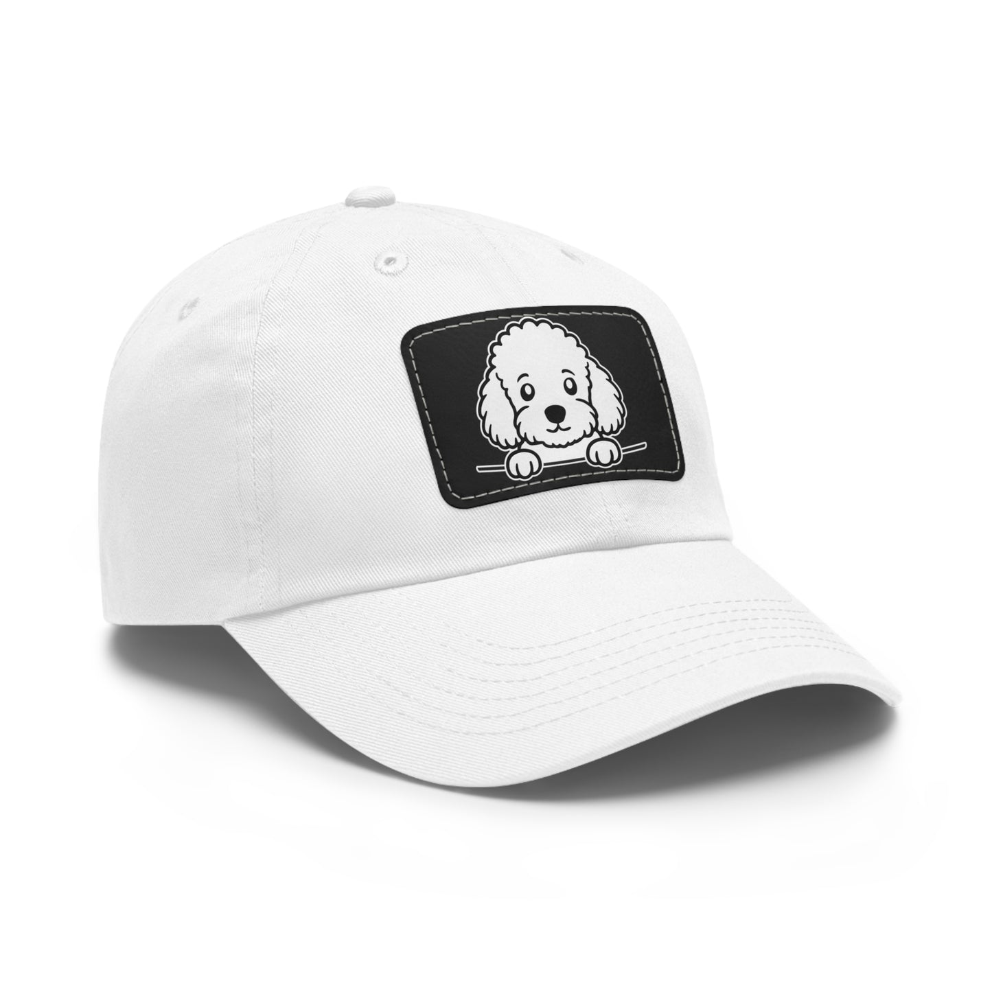Toy Poodle Dad Hat – Unisex Leather Patch Adjustable Cap
