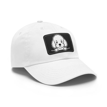 Toy Poodle Dad Hat – Unisex Leather Patch Adjustable Cap