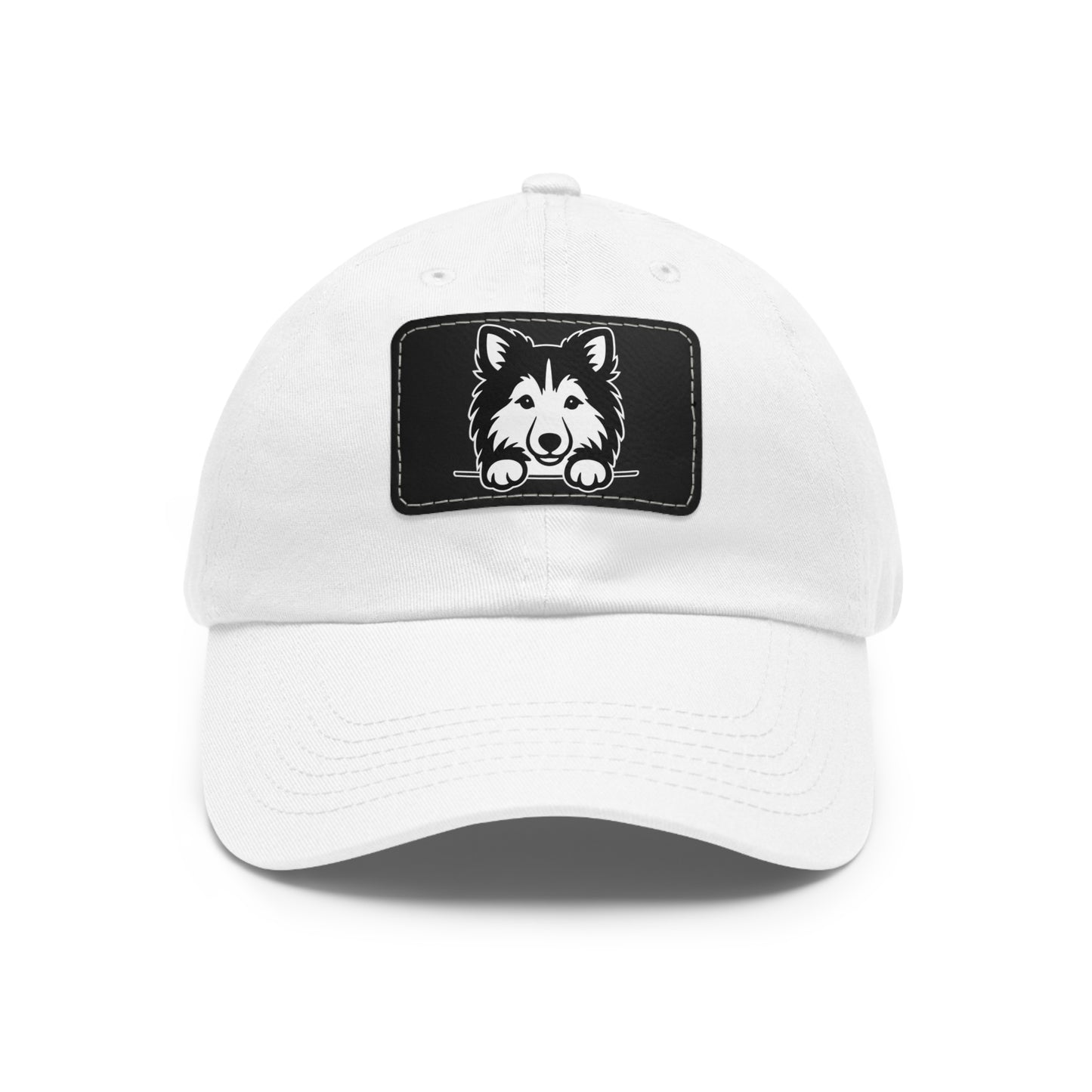 Shetland Sheepdog (Sheltie) Dad Hat – Unisex Leather Patch Adjustable Cap