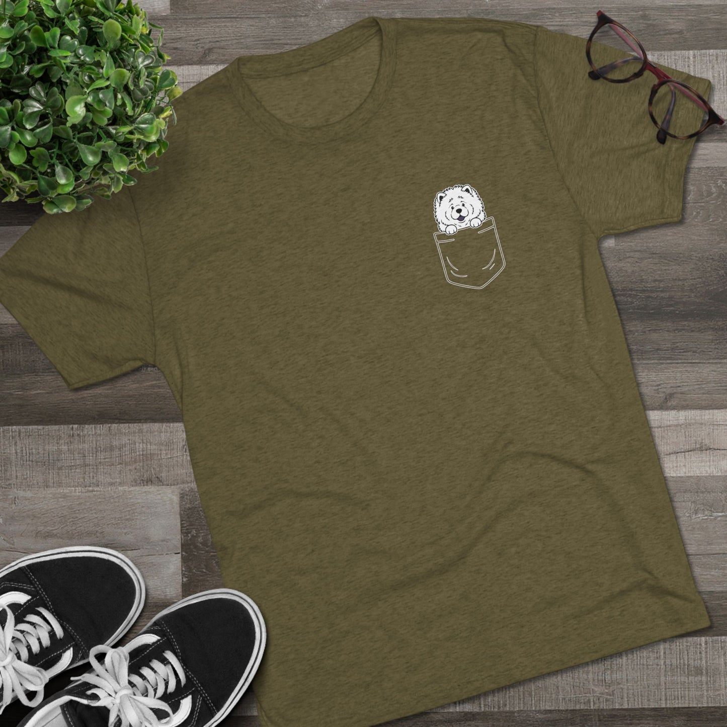Chow Chow Pocket-Print Tri-blend Tee