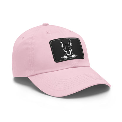 Doberman Dad Hat – Unisex Leather Patch Adjustable Cap