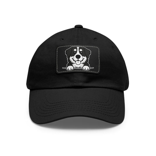 Bernese Mountain Dog Dad Hat – Unisex Leather Patch Adjustable Cap