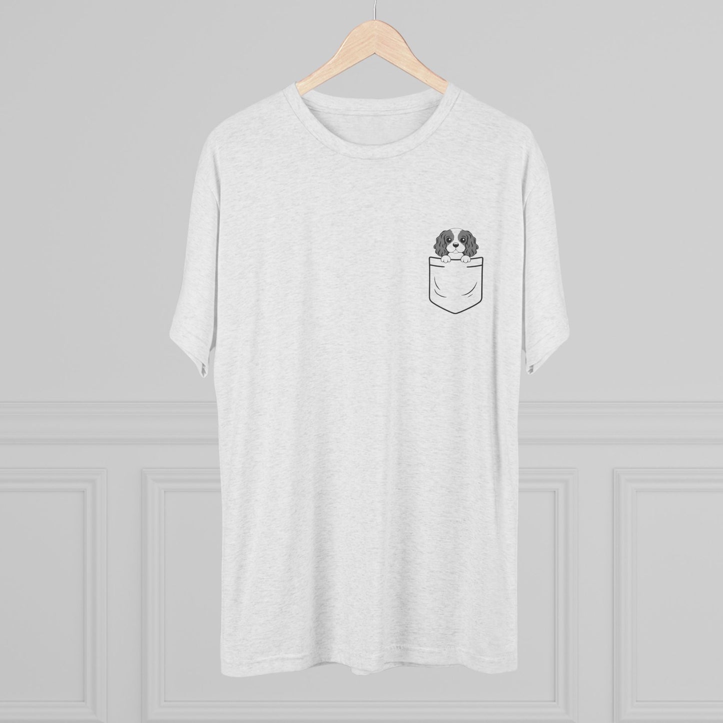 Cavalier King Charles Spaniel Pocket-Print Tri-blend Tee