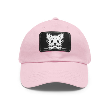Yorkshire Terrier (Yorkie) Dad Hat – Unisex Leather Patch Adjustable Cap