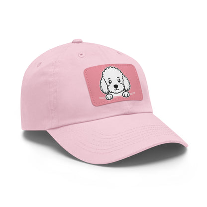 Toy Poodle Dad Hat – Unisex Leather Patch Adjustable Cap