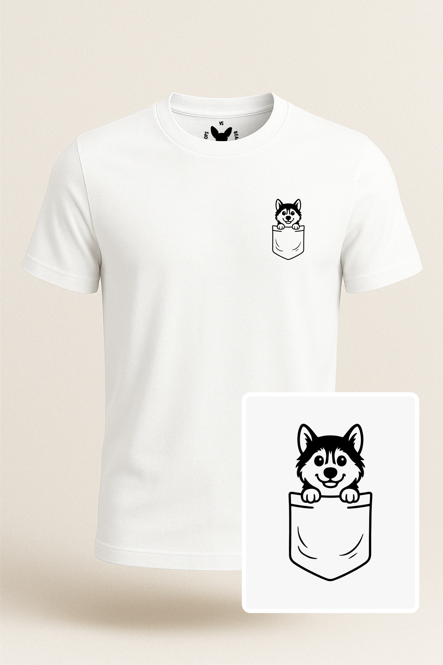 Siberian Husky Pocket-Print Tee