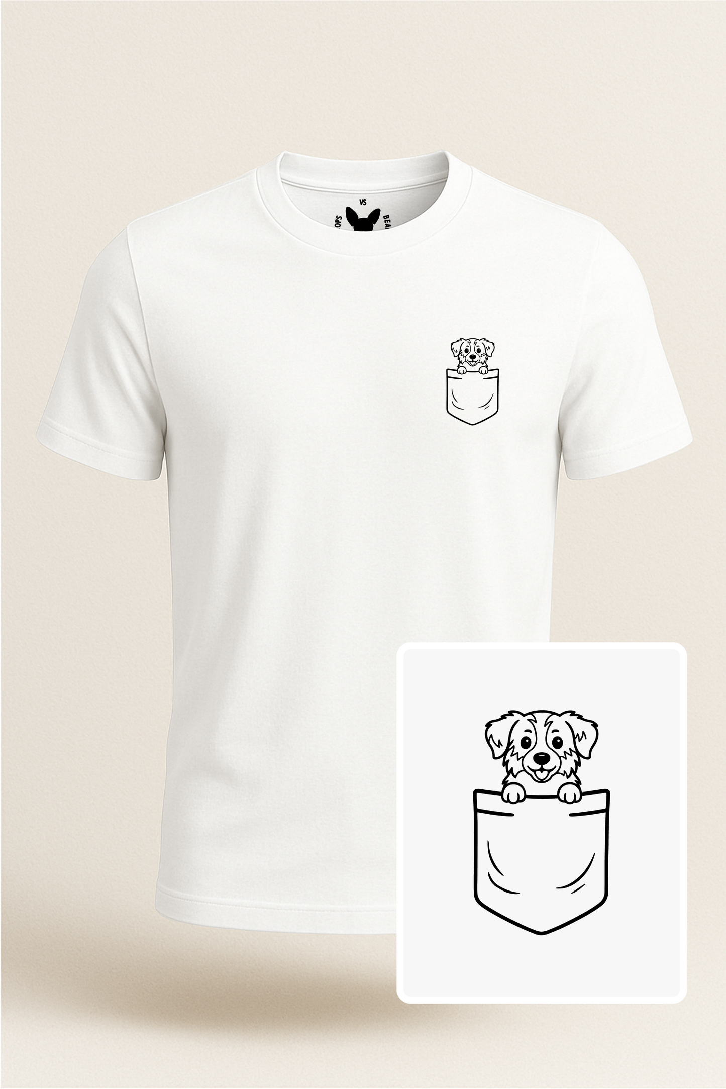 Australian Shepherd (Aussie) Pocket-Print Tee