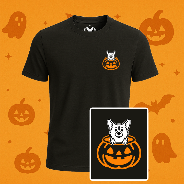 Pembroke Welsh Corgi Halloween Pumpkin Pup Tees