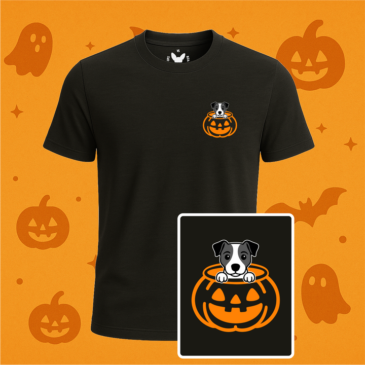 Jack Russell Terrier Halloween Pumpkin Pup Tees