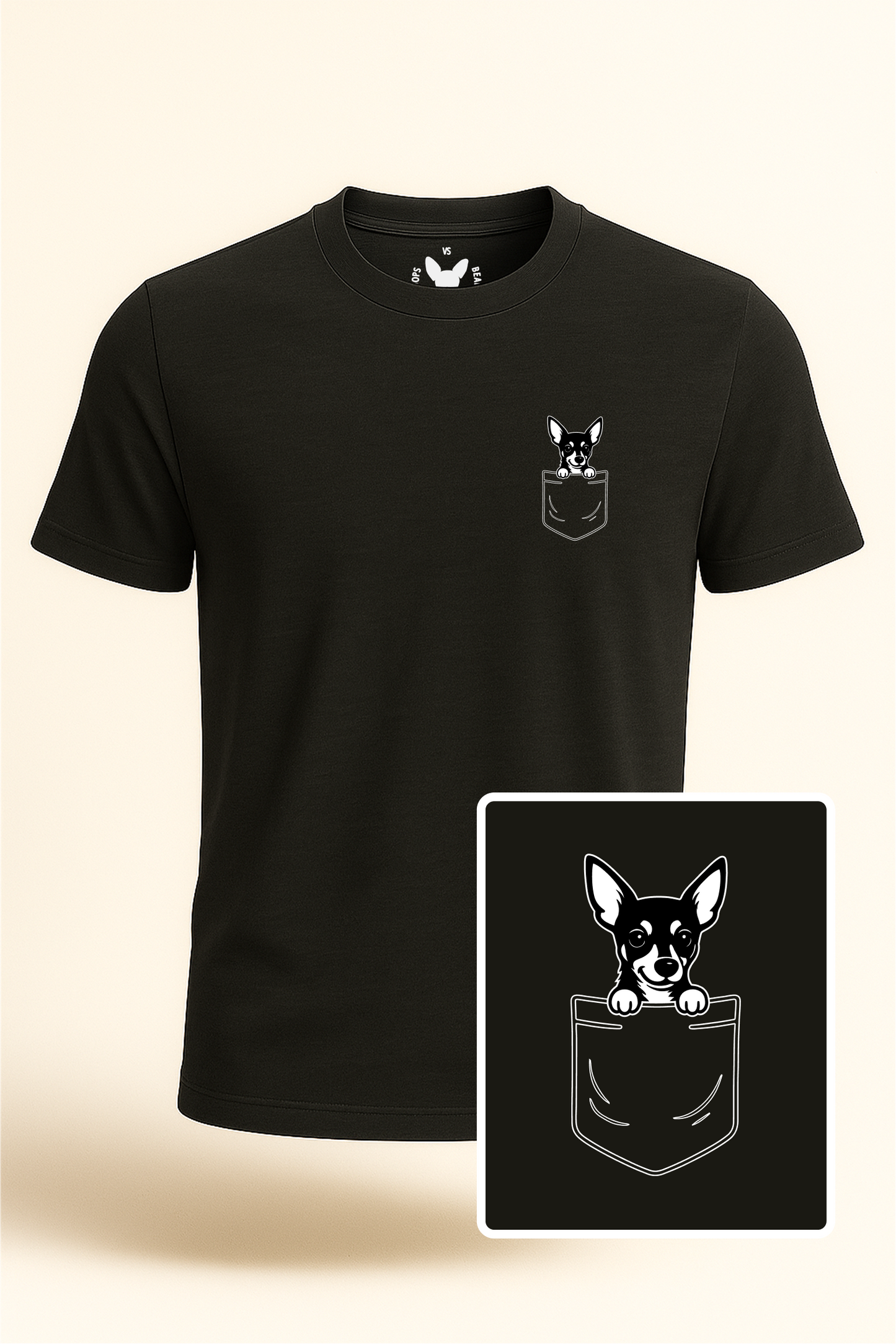 Miniature Pinscher (Min Pin) Pocket-Print Tee