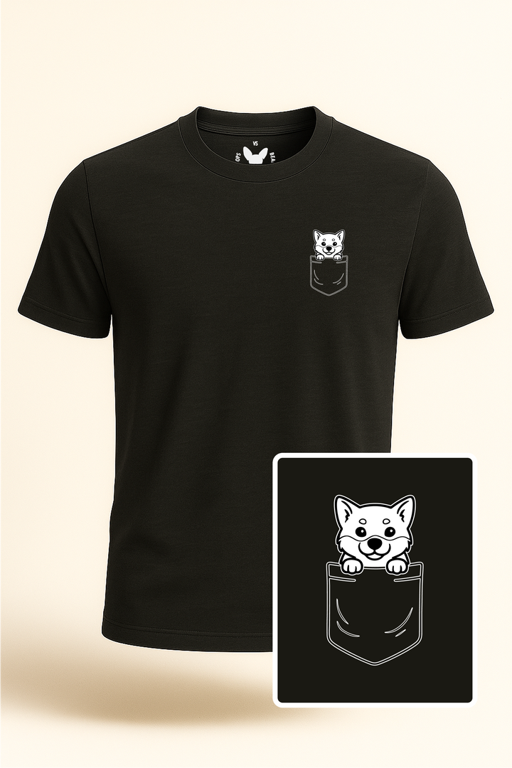 Shiba Inu Pocket-Print Tee