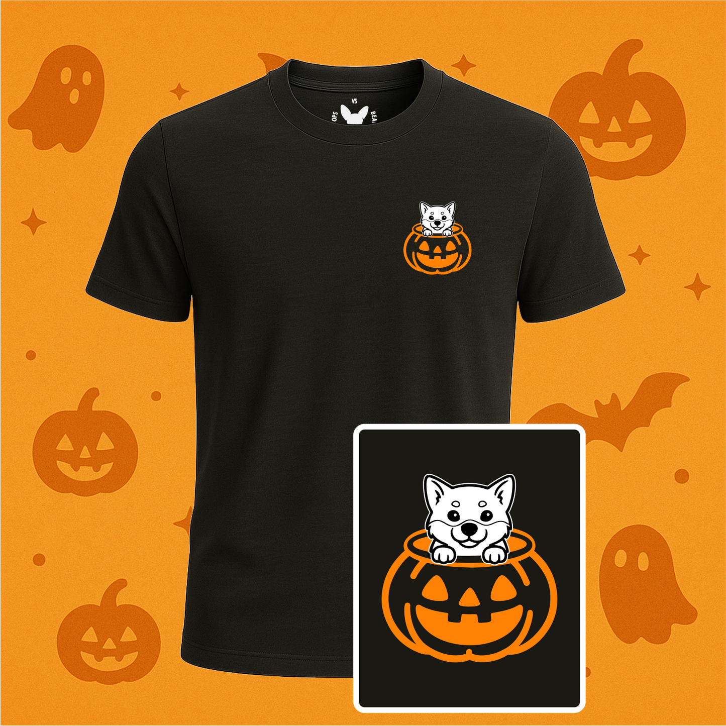 Shiba Inu Halloween Pumpkin Pup Tees