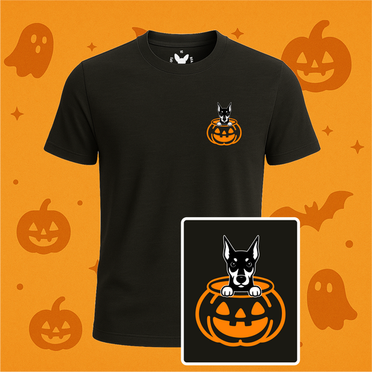 Doberman Halloween Pumpkin Pup Tees