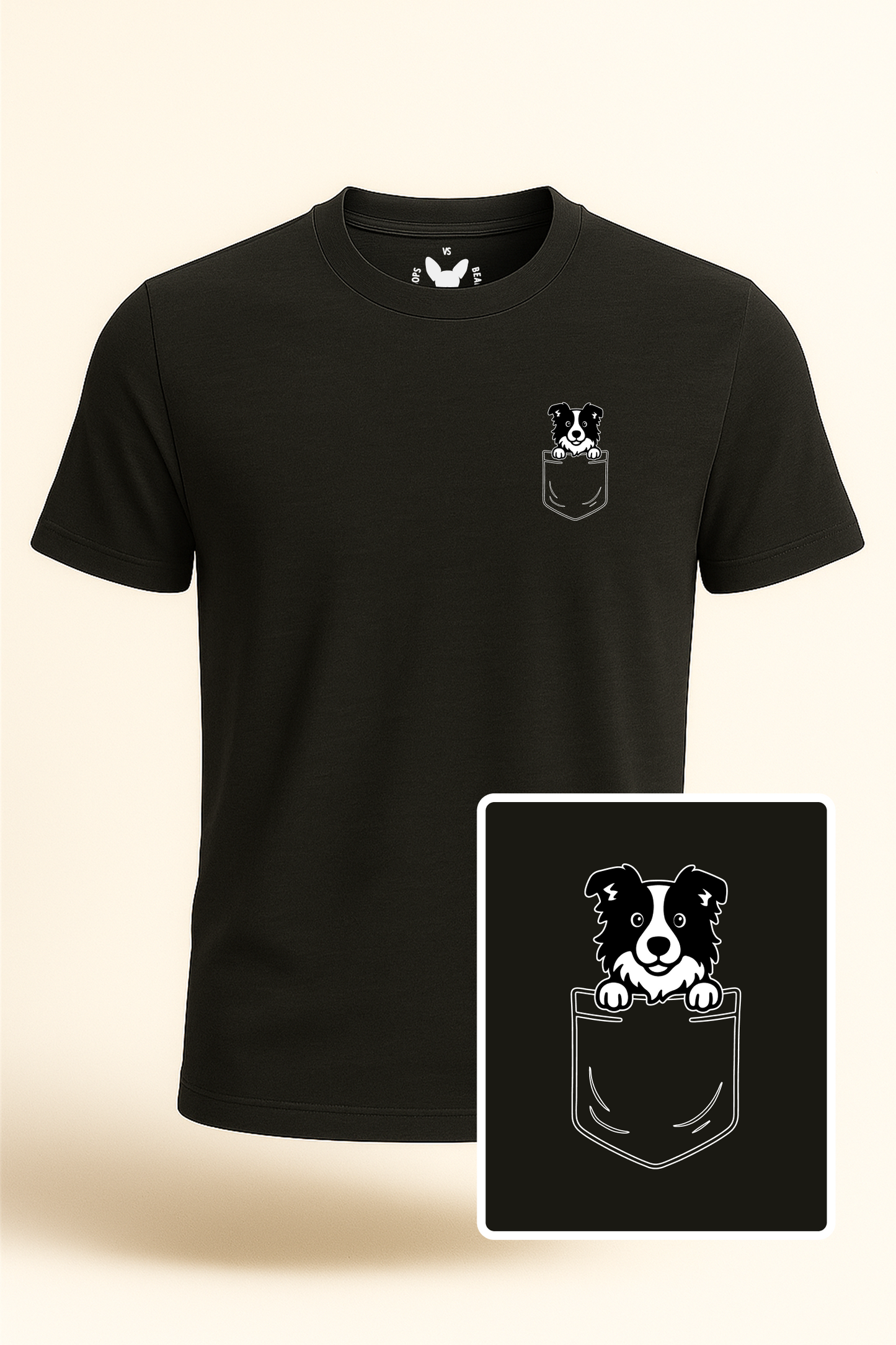 Border Collie Pocket-Print Tee