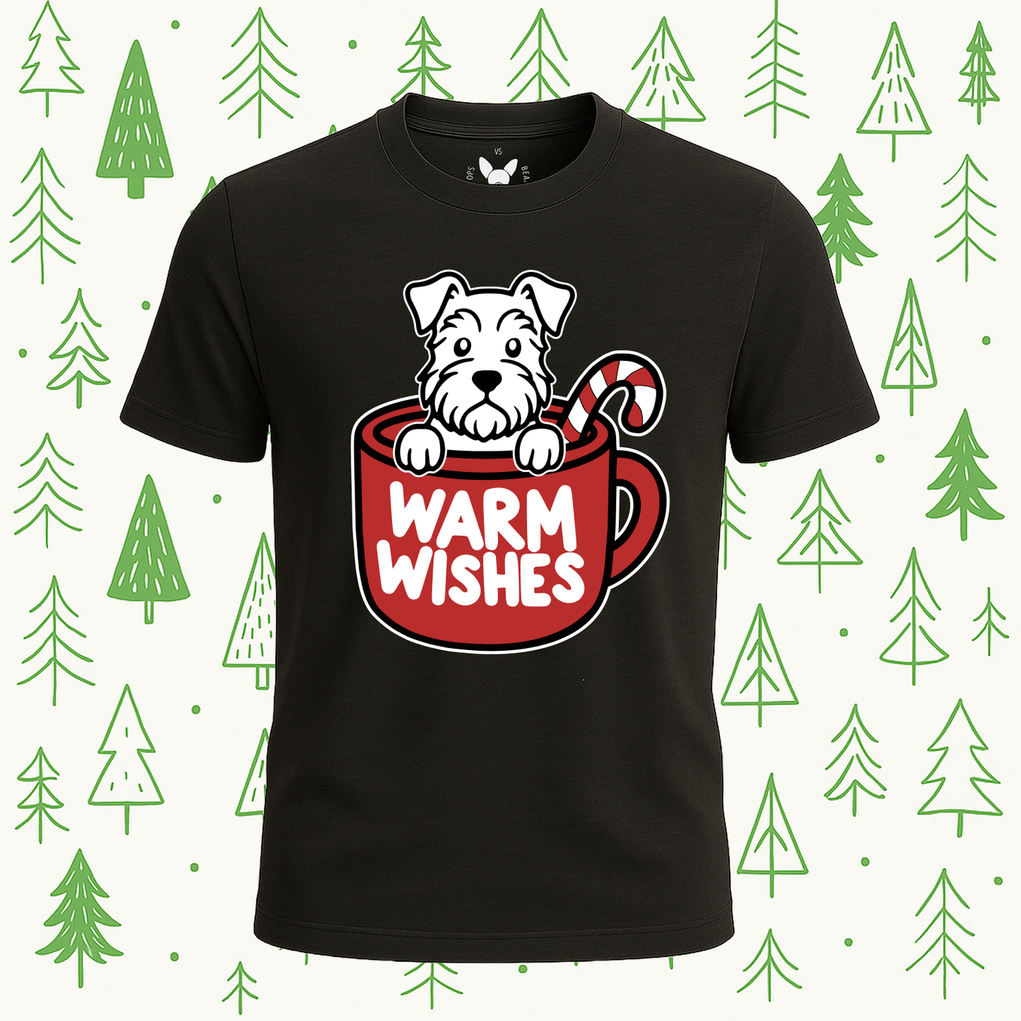 Schnauzer Warm Wishes Tee - Feature Print