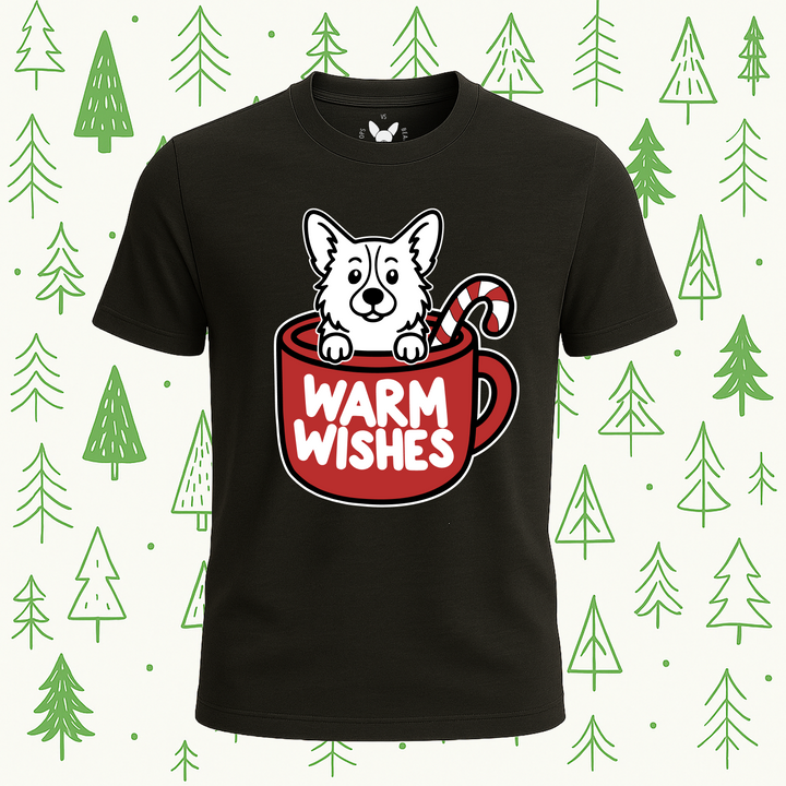 Pembroke Welsh Corgi Warm Wishes Tee - Feature Print