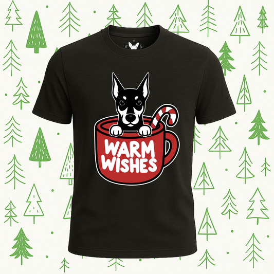 Doberman Warm Wishes Tee - Feature Print