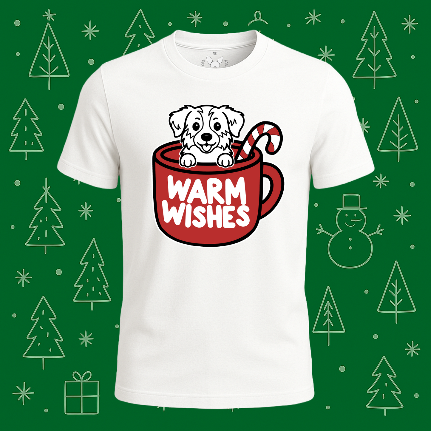 Australian Shepherd (Aussie) Warm Wishes Tee - Feature Print