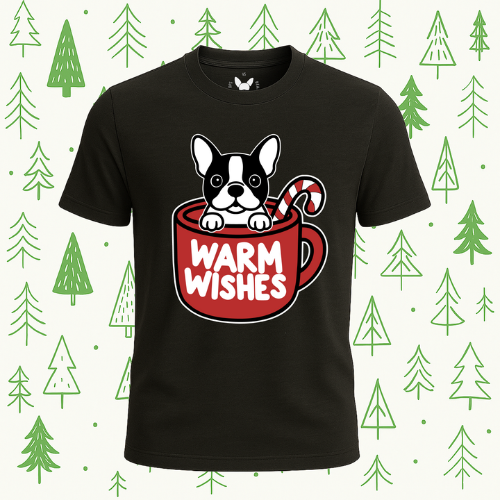 Boston Terrier Warm Wishes Tee - Feature Print
