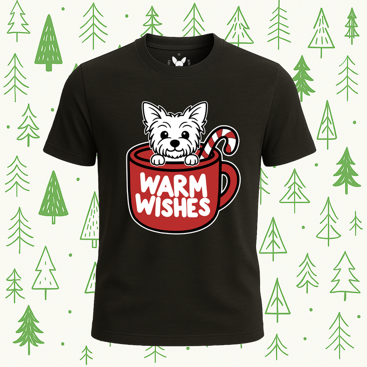 Yorkshire Terrier (Yorkie) Warm Wishes Tee - Feature Print