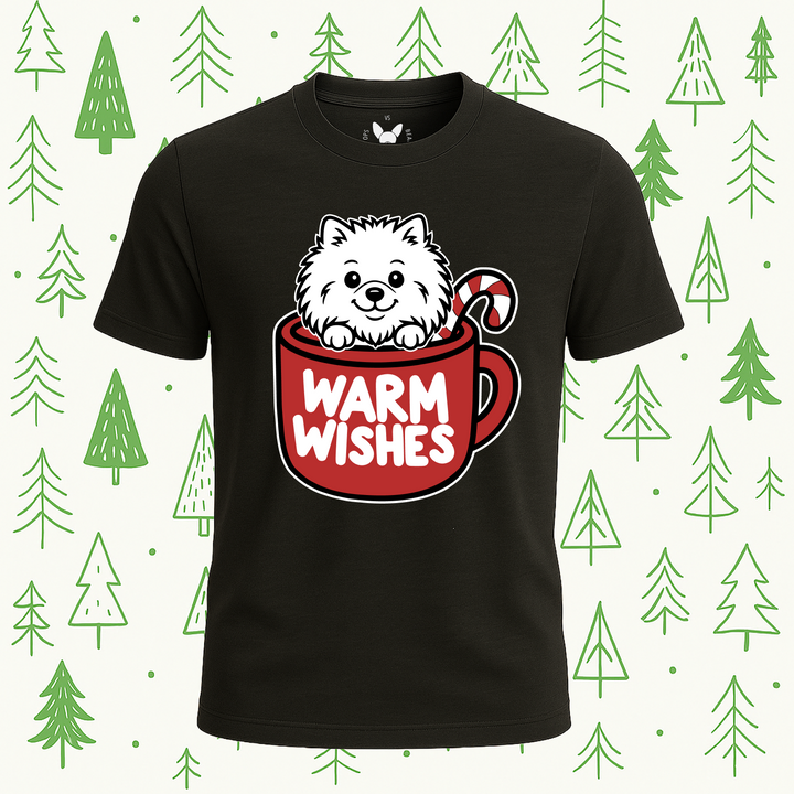 Pomeranian Warm Wishes Tee - Feature Print