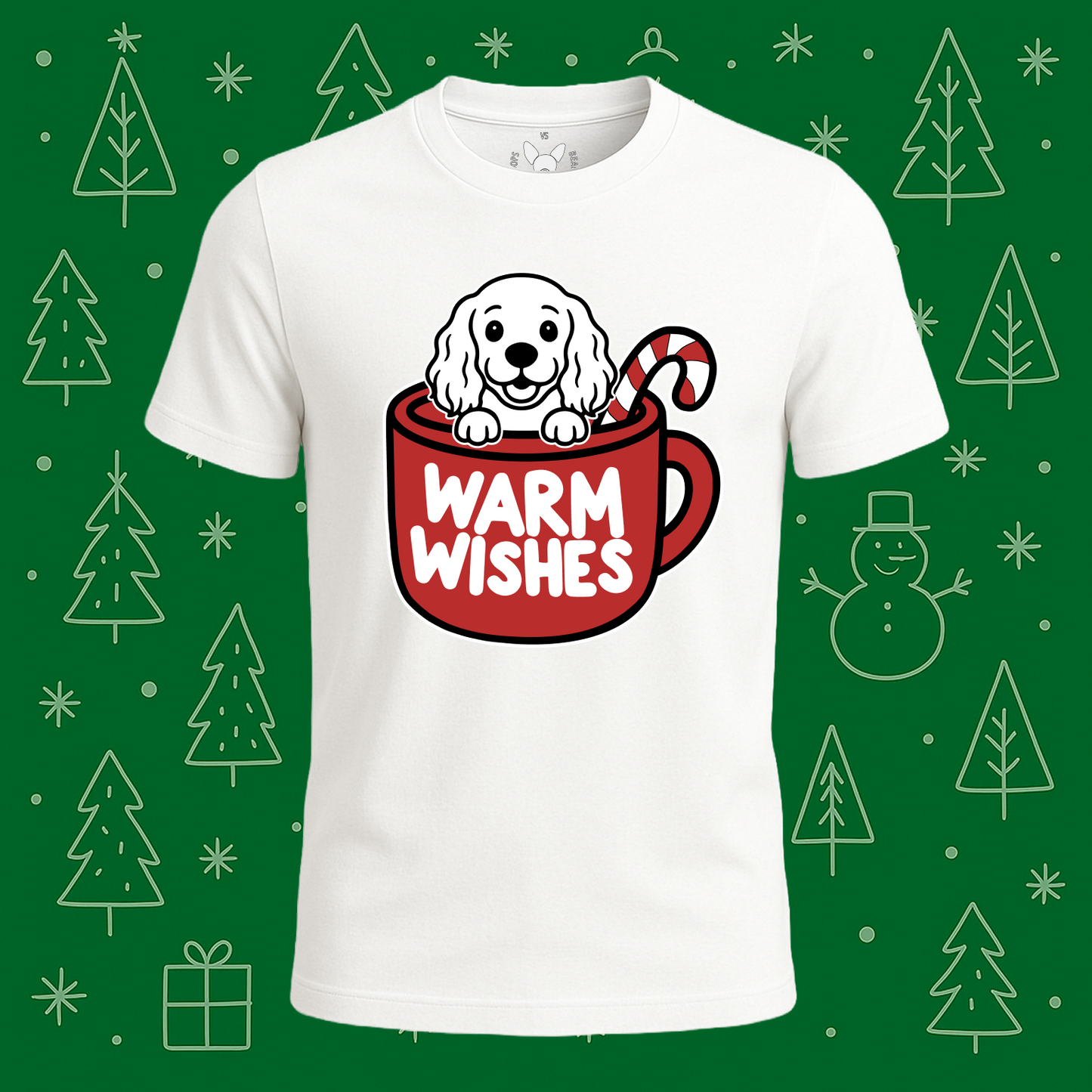 Cocker Spaniel Warm Wishes Tee - Feature Print
